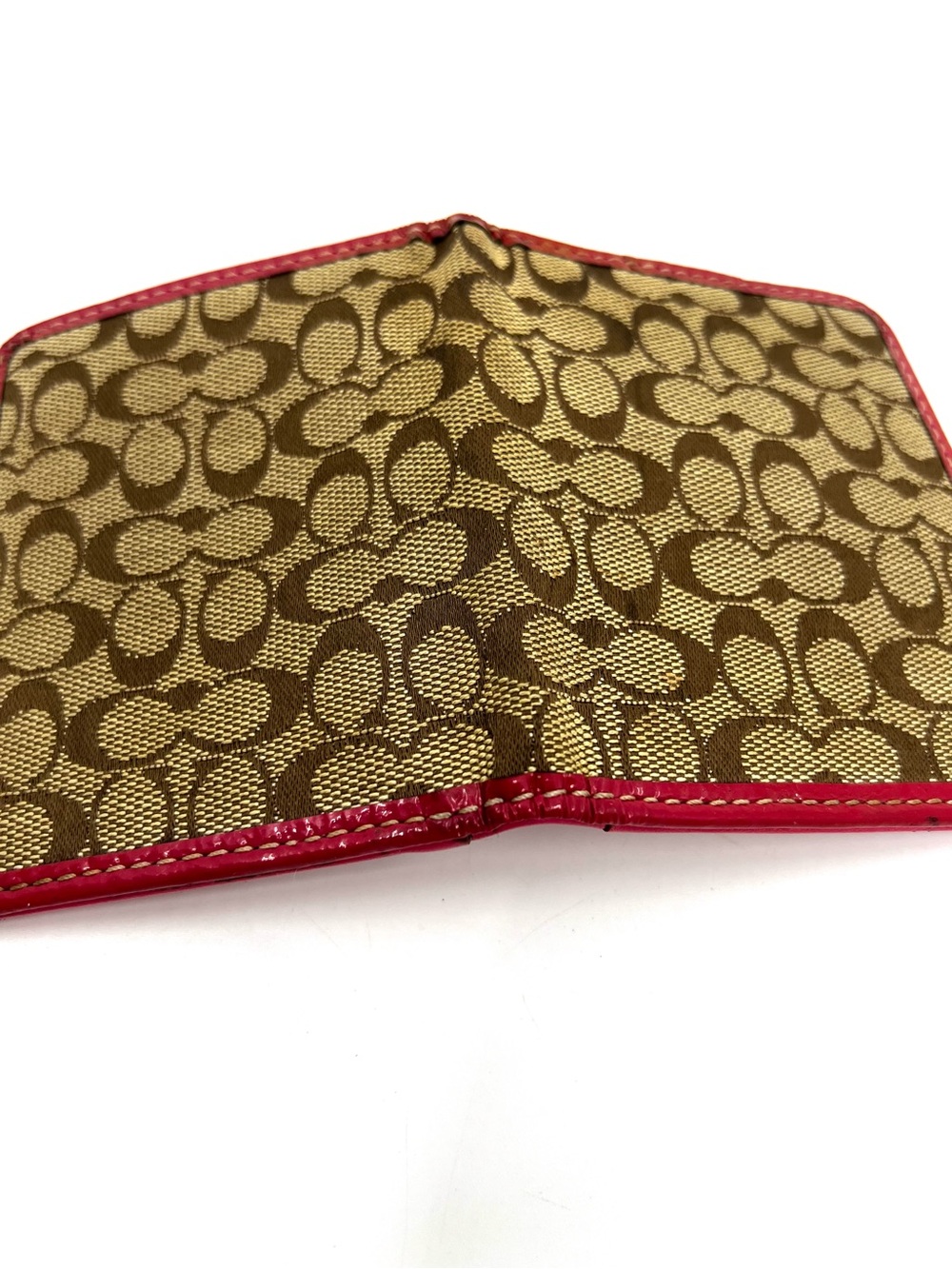 COACH Vintage Mini Signature Jacquard Small Wallet Card Holder Y2k - Picture 11 of 12